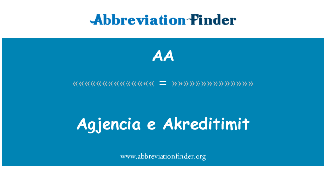AA: Agjencia e Akreditimit