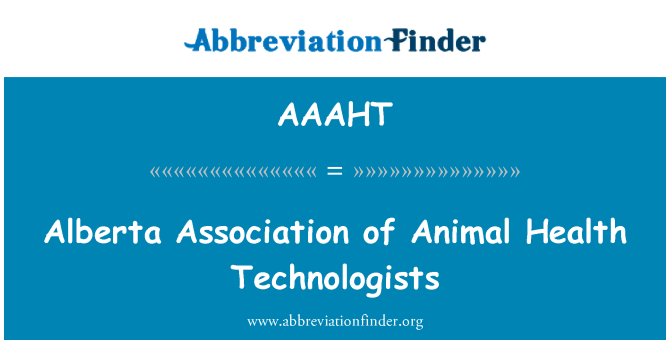 AAAHT: 동물 건강 기술자의 앨버타 협회