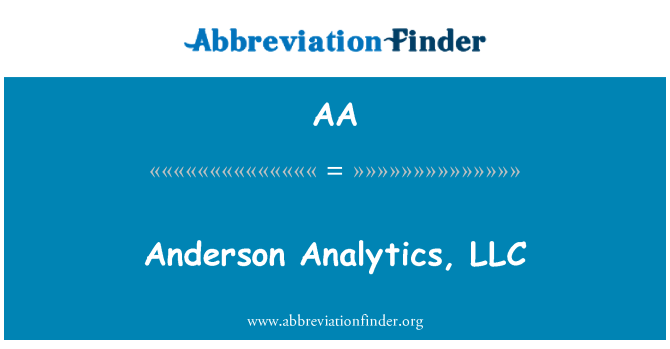 AA: Anderson Analytics, LLC