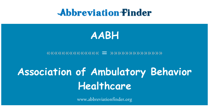 AABH: Σύλλογος περιπατητική συμπεριφορά υγειονομικής περίθαλψης