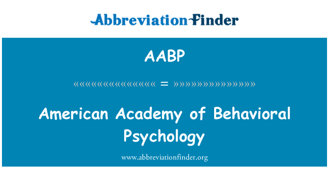 AABP: American Academy of käitumise psühholoogia