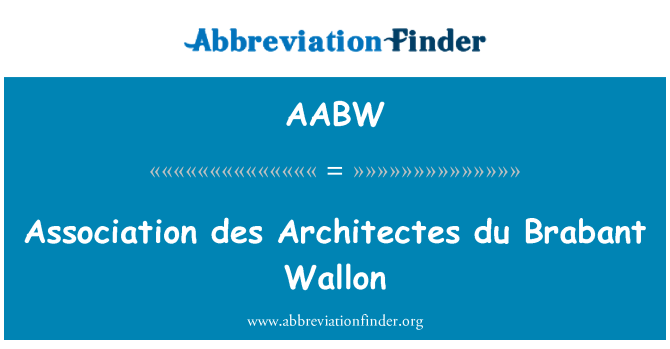 AABW: Association des Architectes du Brabant Wallon