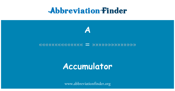 A: Akumulator
