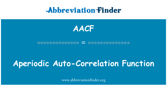 AACF: تابع همبستگی خودکار aperiodic