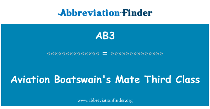 AB3: Aviation Boatswain's Mate Third Class