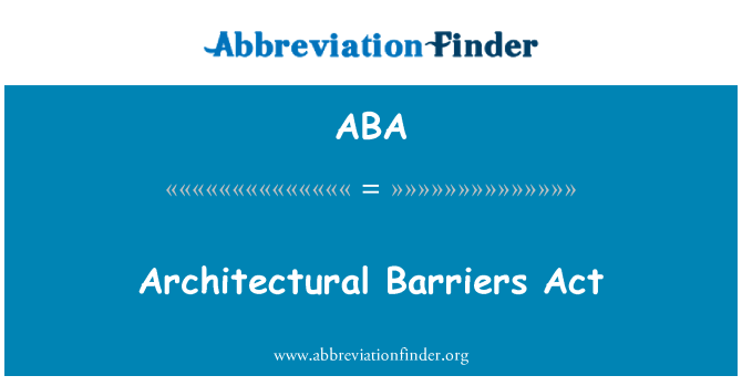 ABA: Architektonické bariéry zákon
