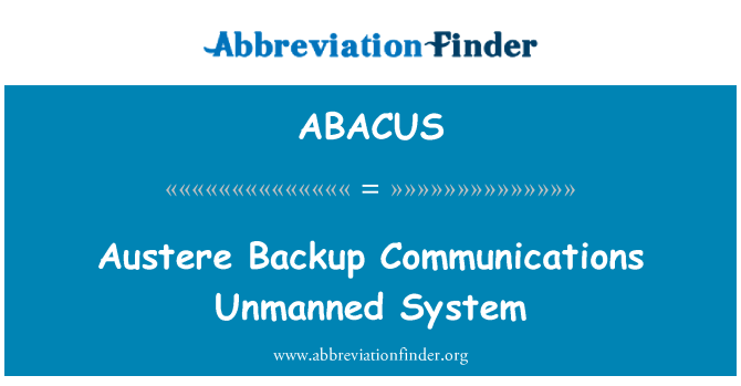 ABACUS: Austère Communications sauvegarde système sans pilote