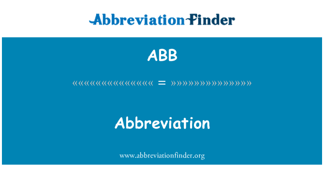 ABB: Abreviyasyon