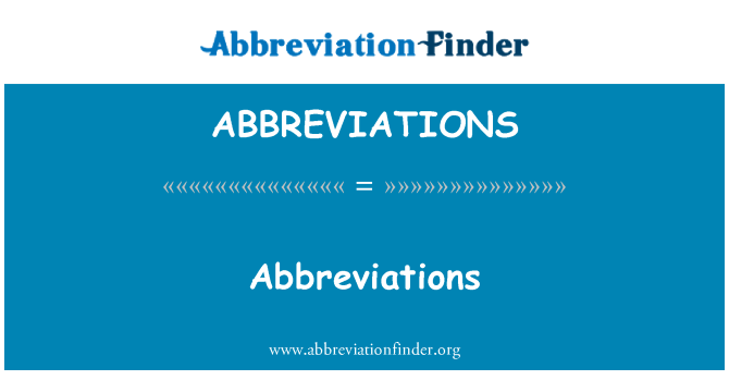 ABBREVIATIONS: Abbrevjazzjonijiet