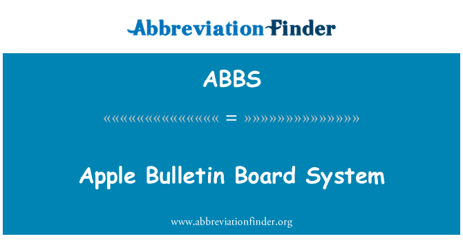 ABBS: Apple Bulletin Board System