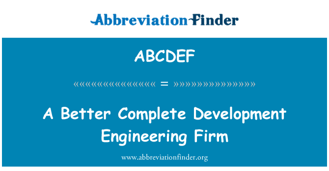 ABCDEF: חברת הנדסה פיתוח מלאה יותר