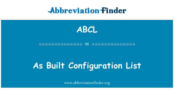 ABCL: Als de ingebouwde configuratie lijst