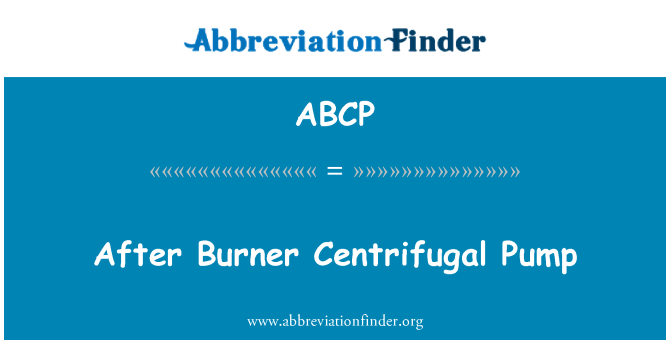 ABCP: Po gorilnik centrifugalne črpalke