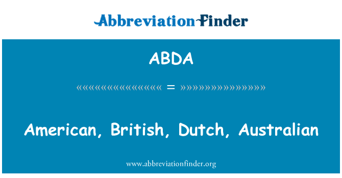 ABDA: ASV, Lielbritānijas, Nīderlandes, Austrālijas