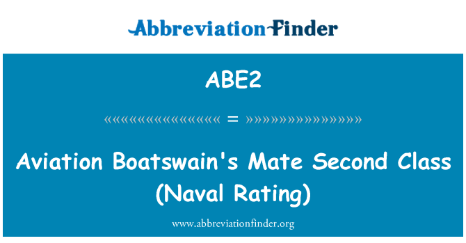 ABE2: Hedfan Boatswain cyfeillio ail ddosbarth (Llynges sgôr)