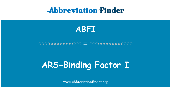 ABFI: ARS 綁定因數 ⅰ