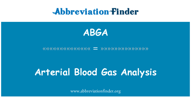 ABGA: Analiżi ta ' gass tad-demm arterjali
