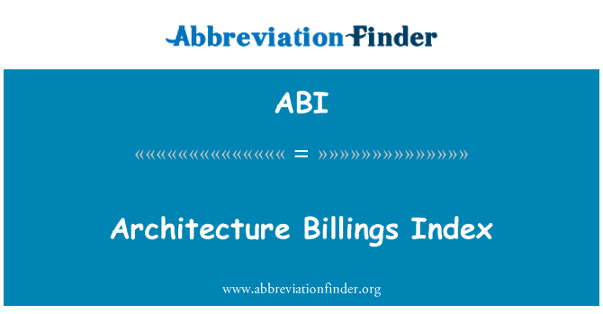 ABI: Architecture Billings Index