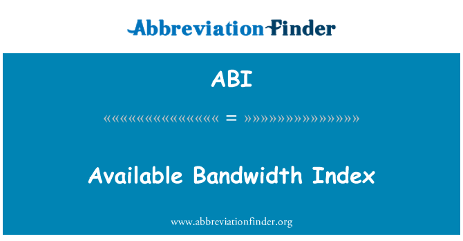 ABI: Endèks la disponib