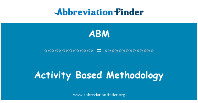 ABM: Activity Based metodologie