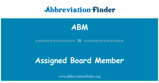 ABM: Přiřazené člen představenstva