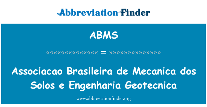ABMS: Associacao Brasileira de Mecanica dos σόλο ε μηχανική Geotecnica