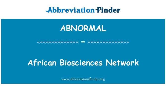 ABNORMAL: Αφρικανική Biosciences δικτύου