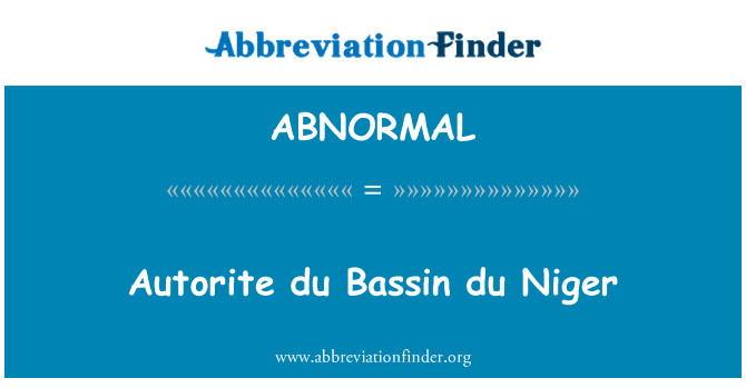 ABNORMAL: Autorite du Bassin du Niger