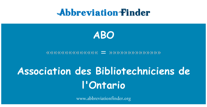 ABO: Association des Bibliotechniciens de l'Ontario