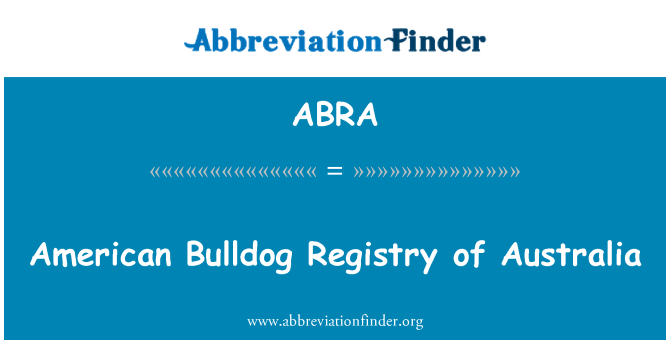 ABRA: American Bulldog Registry Australia