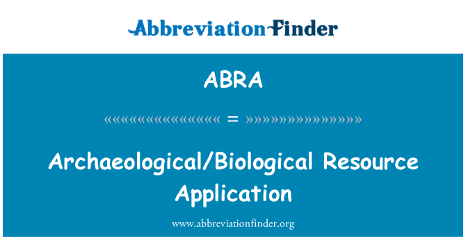 ABRA: 考古、 生物资源应用程序