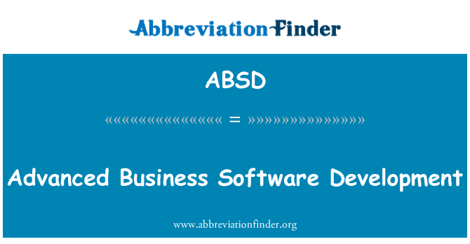 ABSD: Vývoj pokročilé obchodní Software