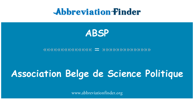 ABSP: Association Belge de Science Politique