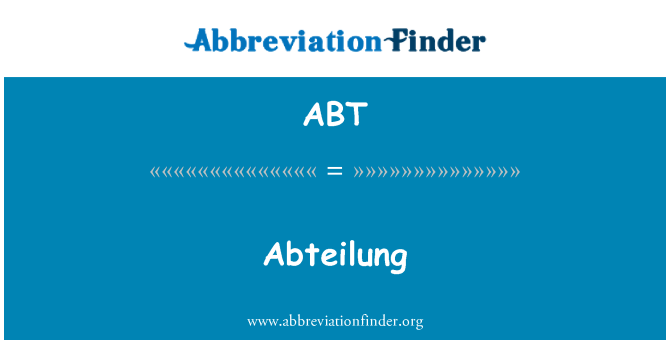 ABT: Abteilung