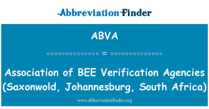 ABVA: Arı doğrulama Acenteleri (Saxonwold, Johannesburg, Güney Afrika Cumhuriyeti) Birliği