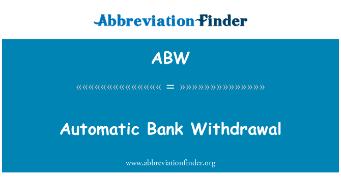 ABW: Automatische Bank Rücknahme