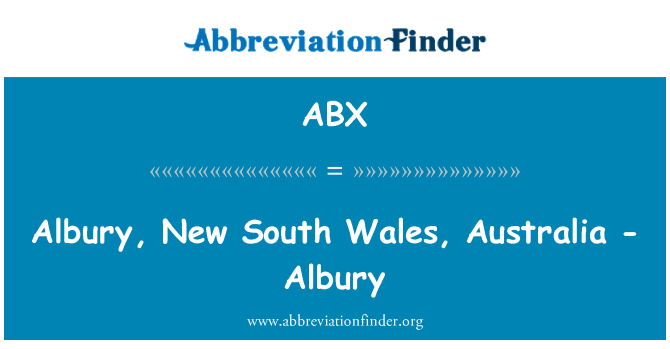 ABX: Albury, New South Wales, Australia - Albury
