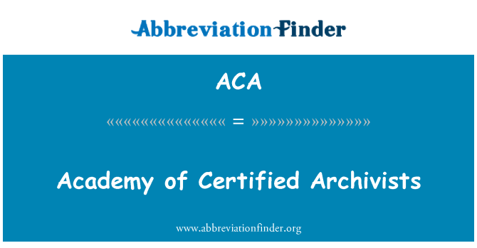 ACA: Akademi Archivistes sètifye
