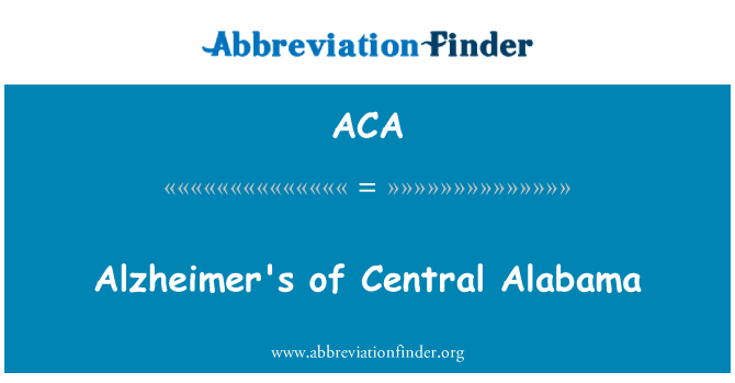 ACA: Alzheimer's osrednji Alabama