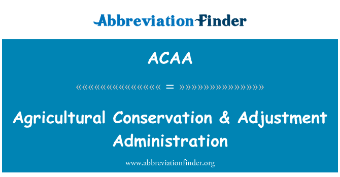 ACAA: Conservació agrícola & ajust administració