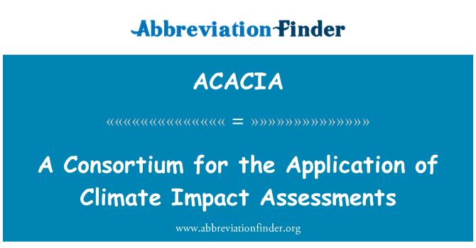 ACACIA: Et konsortium for anvendelsen af klima konsekvensanalyser