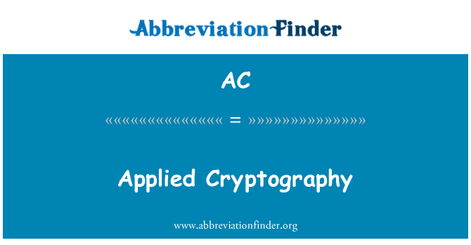 AC: Aplikované kryptografie