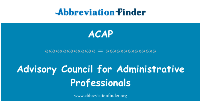 ACAP: Rådgivande rådet för administrativ personal