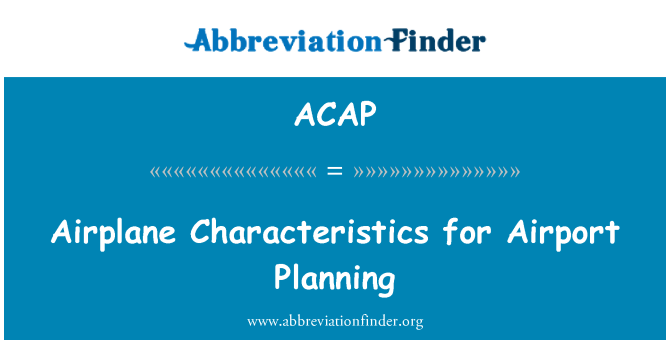 ACAP: 공항 계획을 위한 비행기 특성