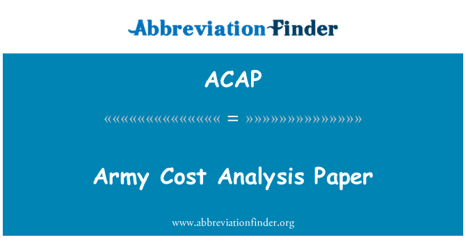 ACAP: Armáda nákladová analýza papír