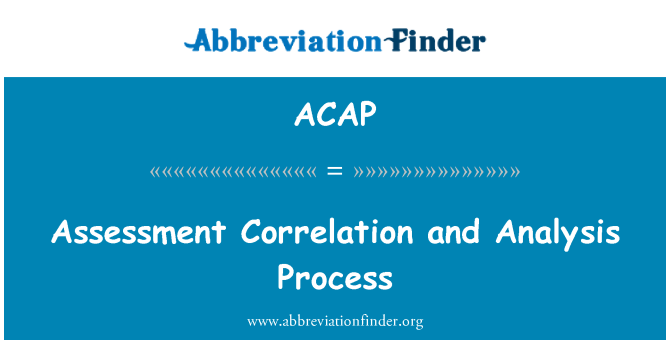 ACAP: Vertinimo koreliacijos ir analizės procesas