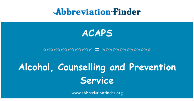 ACAPS: Alcohol, Counselling and Prevention Service