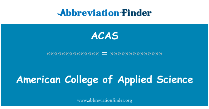 ACAS: American College de ciència aplicada