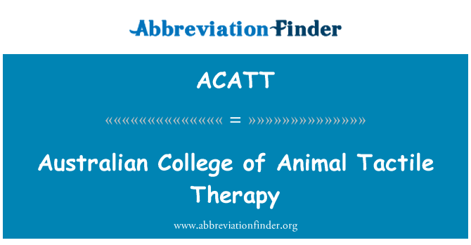 ACATT: Australian College of Animal terapia táctil