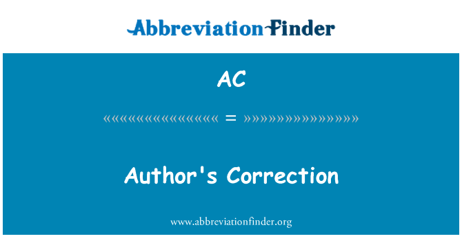 AC: Author's Correction